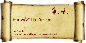 Horváth Arion névjegykártya
